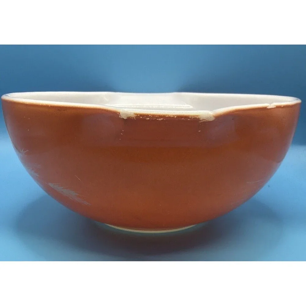 Vintage Pyrex Autumn Harvest Orange Wheat Cinderella Mixing Bowl 2.5 Qt 443